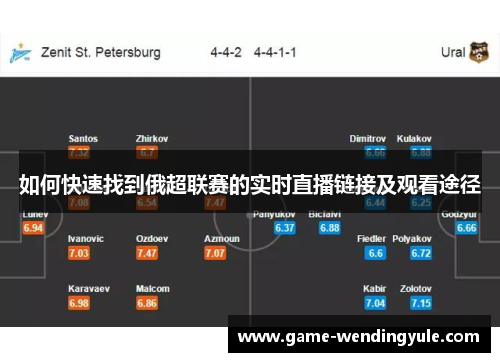 如何快速找到俄超联赛的实时直播链接及观看途径